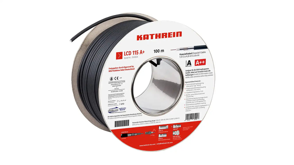 KATHREIN LCD 115 A+ Koaxialkabel, schwarze 100-m-Rolle
