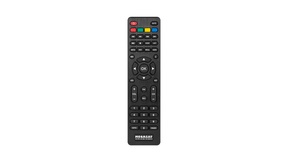 MEGASAT HD 390 Full-HD SAT-Receiver DVB-S2 – Fernbedienung