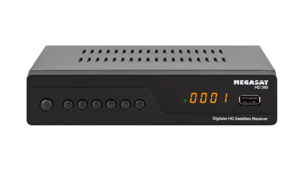 MEGASAT HD 390 Full-HD SAT-Receiver DVB-S2 – Frontansicht