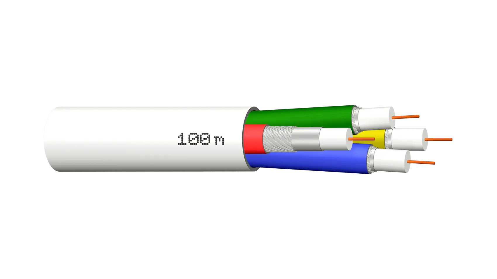 MEGASAT 90 dB Quattro - 100 m – Kabelaufbau