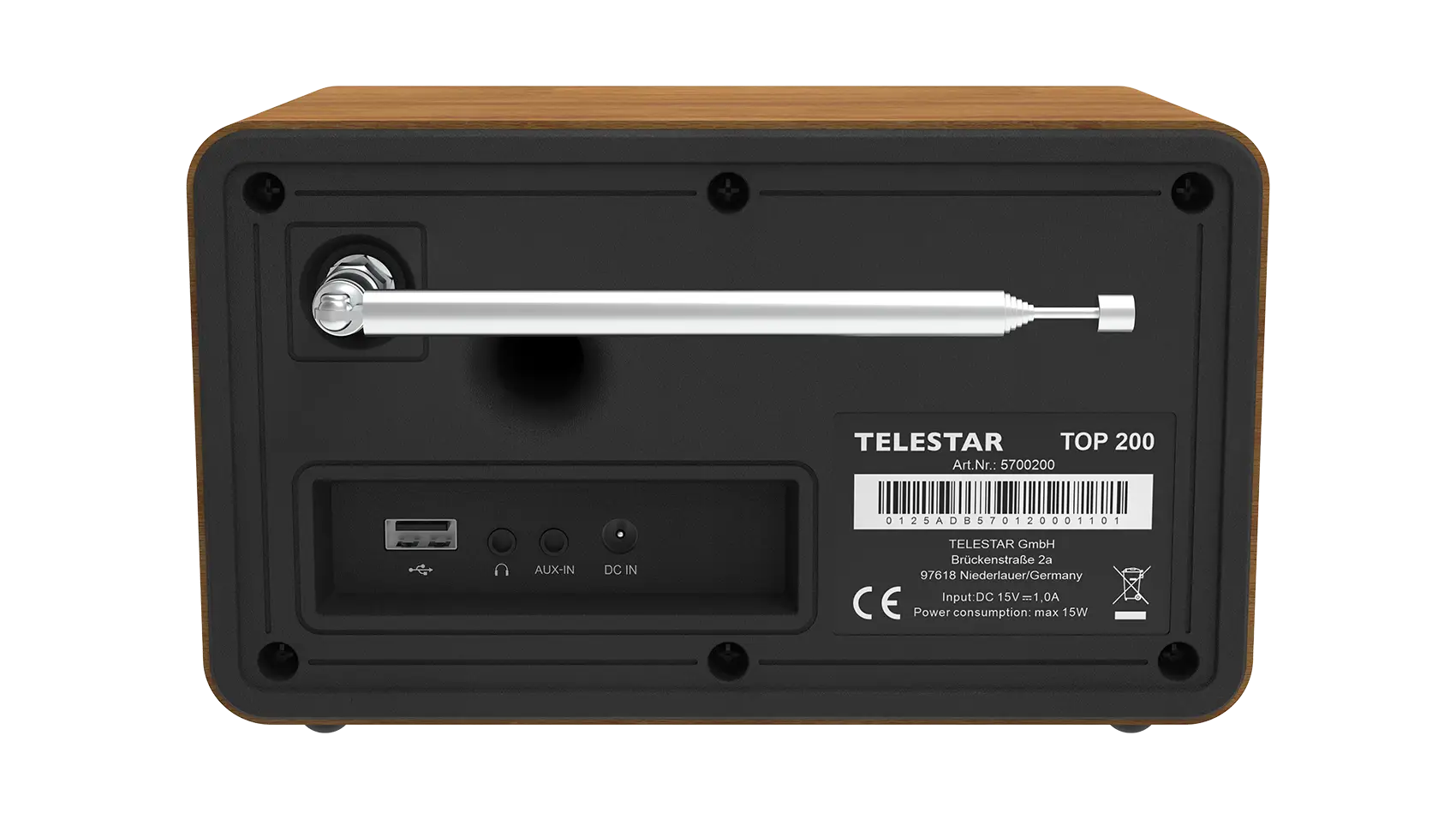 TELESTAR TOP 200 Holz – Rückansicht