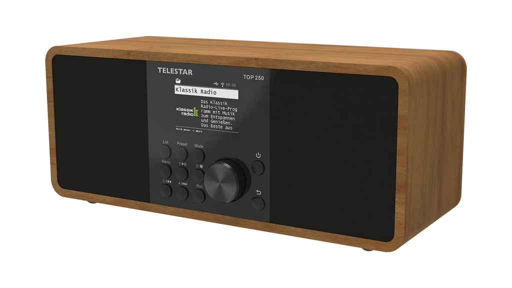 TELESTAR TOP 250 Stereo DAB+ WLAN-Radio – Holz – Vorderansicht
