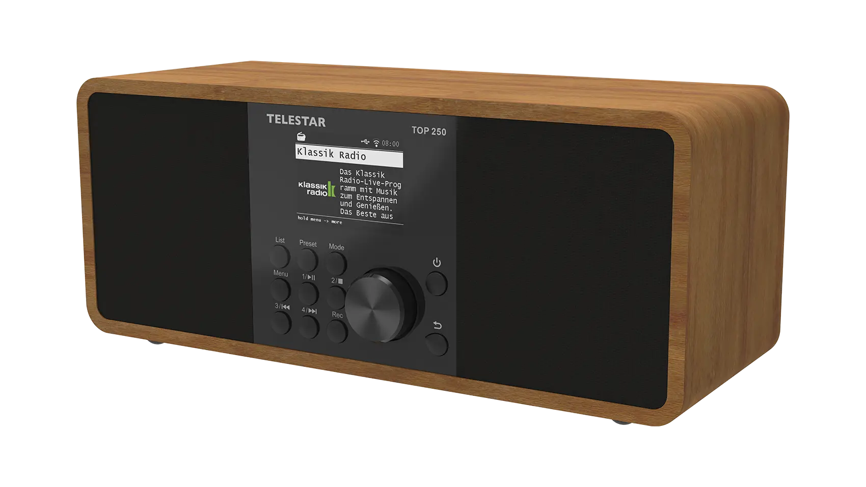 TELESTAR TOP 250 Stereo DAB+ WLAN-Radio – Holz – Vorderansicht