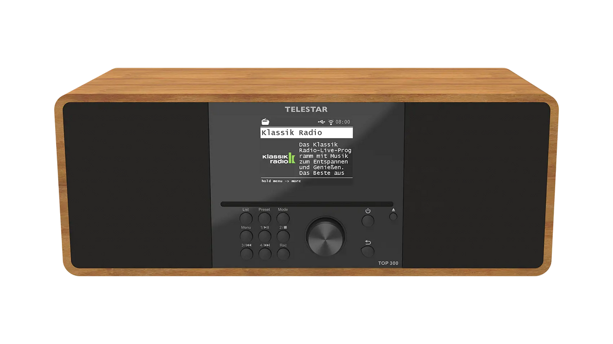 TELESTAR TOP 300 DAB+ WLAN-Radio mit CD – Holz – Vorderansicht